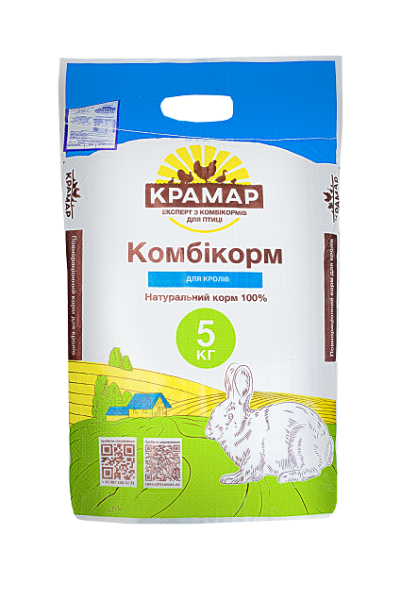 Комбікорм для молодняка кролів КК 94-1 (до 150 днів) - 5 кг